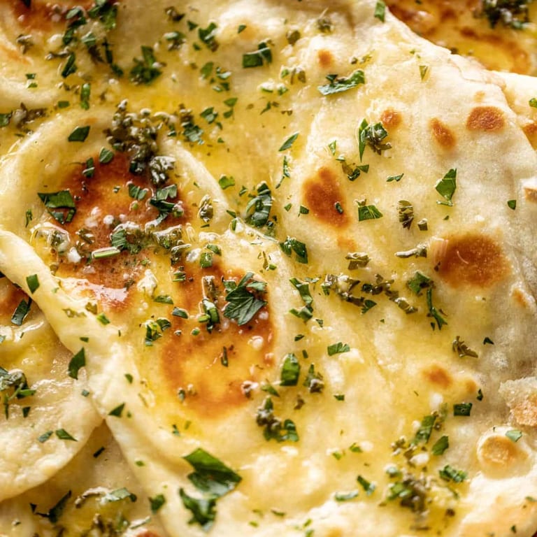 Delicious Butter Naan and Indian Cuisine